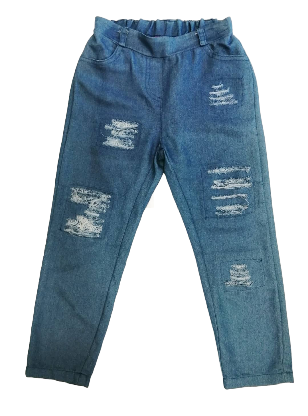 Chief  παντελόνι τζιν μαλακής ύφανσης  μπλε με διακοσμητικά σκισίματα