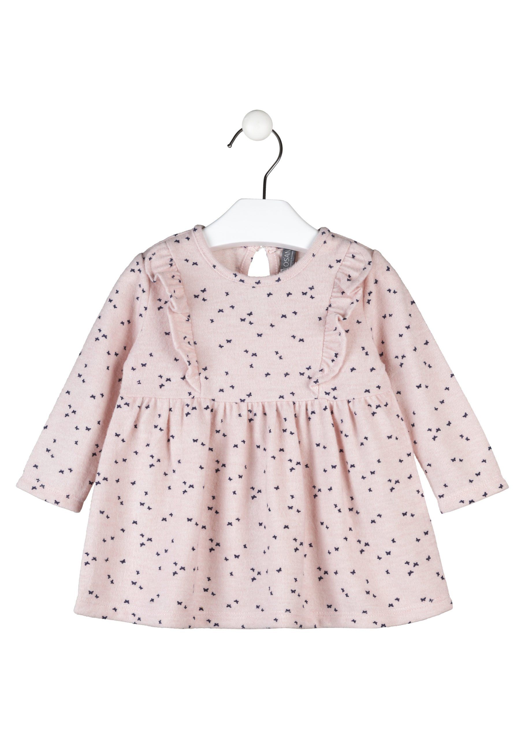 Losan βρεφικό μαλακό φόρεμα ροζ με αστεράκια