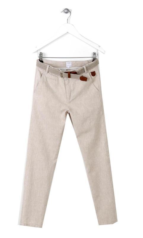 Losan παιδικό λινό παντελόνι μπεζ με ζώνη