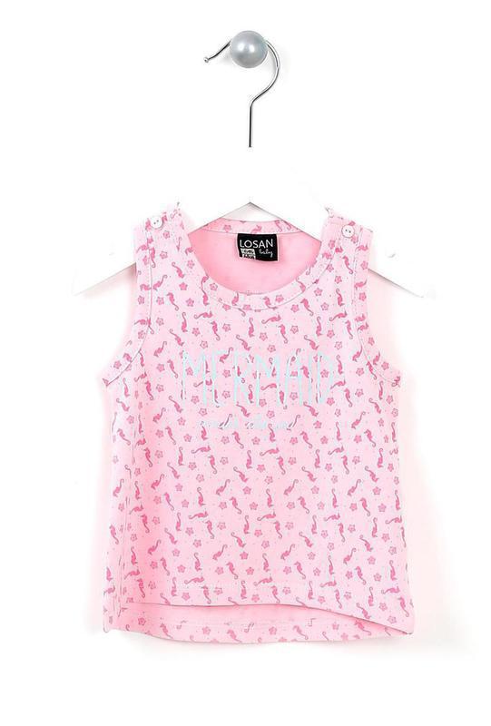 Losan βρεφική αμάνικη μπλούζα ροζ