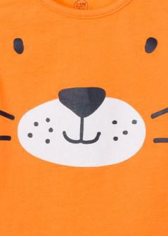 Losan μπλουζάκι αμάνικο πορτοκάλι με σχέδιο τίγρη Image 2