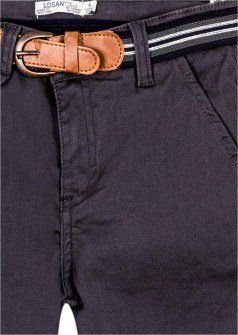 Losan παντελόνι chino γκρι με ζώνη με ρίγα γκρι καφέ Image 2