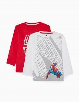 Zippy πακέτο με 2 μπλουζάκια βαμβακερά 'SPIDER-MAN' κόκκινο λευκό Image 0
