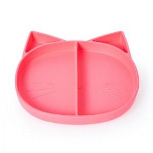 Babywise πιάτο σιλικόνης με χωρίσματα γατούλα ροζ Image 0