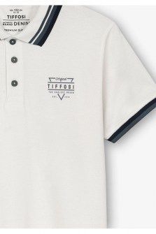 Tiffosi κοντομάνικη μπλούζα με γιακά 10049198 μπεζ Image 2