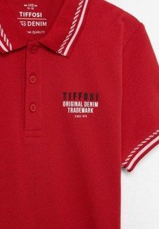 Tiffosi κοντομάνικη μπλούζα με γιακά 10049223 κόκκινη Image 2
