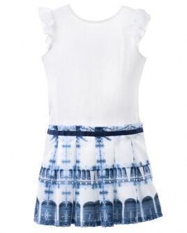 Babylon παιδικό φόρεμα λευκό μπλε Image 1