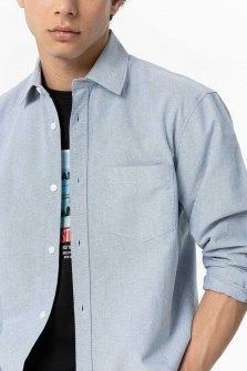 Tiffosi βαμβακερό γαλάζιο πουκάμισο Image 3