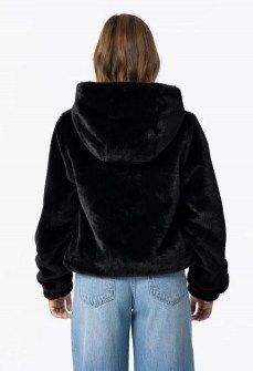 Tiffosi Γούνινο μπουφάν με κουκούλα μαύρο Image 2
