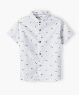 Minoti πουκάμισο λευκό με σχέδια ζωάκια Image 0