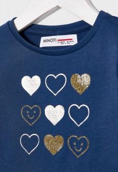 Minoti βαμβακερή μπλούζα μπλε με καρδιές Image 2