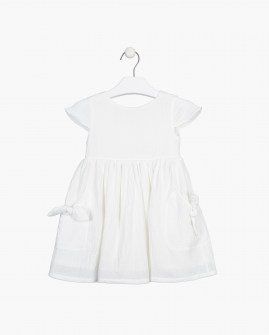 Losan καλοκαιρινό φόρεμα με κουμπιά στην πλάτη και τσέπες λευκό Image 0
