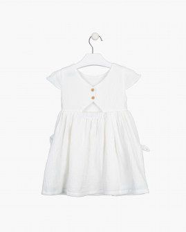 Losan καλοκαιρινό φόρεμα με κουμπιά στην πλάτη και τσέπες λευκό Image 1