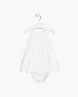 Losan φόρεμα λευκό αμάνικο με βρακάκι Image 0