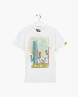 Losan καλοκαιρινό t-shirt λευκό με σχέδιο κάκτους Image 0