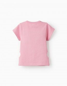 Zippy ριπ μπλούζα ροζ με ανοίγματα στο πλάι Image 1