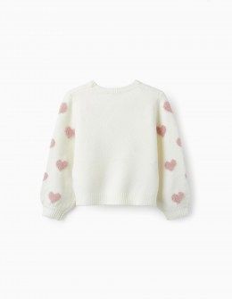 Zippy πουλόβερ λευκό με ροζ καρδιές Image 1