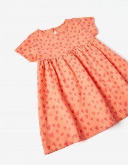 Zippy βρεφικό φόρεμα μακό πορτοκαλό με καρδιές Image 1