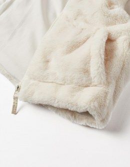 Zippy βρεφικό γούνινο γιλέκο με αυτάκια εκρού Image 3