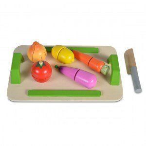 Moni Toys Ξύλινος Εκπαιδευτικός Δίσκος με λαχανικά, Wooden chopping board set 4308 Image 0