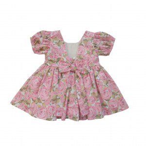 Sweet baby φόρεμα ρόζ με λουλούδια και φίόγκο Image 1