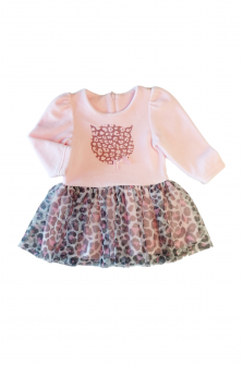 Sweet baby φόρεμα βελουτέ με τούλι στο κάτω μέρος ροζ Image 0