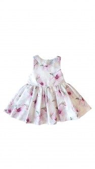 Sweet baby λευκό φόρεμα με μεγάλο μοβ φιόγκο Image 0