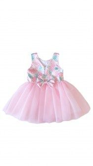 Sweet baby καλοκαιρινό φόρεμα με τούλι ροζ Image 1