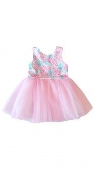 Sweet baby καλοκαιρινό φόρεμα με τούλι ροζ Image 0