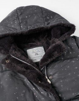 Zippy μπουφάν με εσωτερική γούνα και κουκούλα σκούρο γκρι Image 2