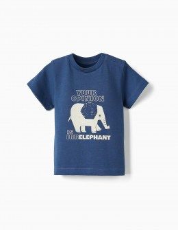 Zippy βαμβακερή μπλούζα μπλε ελεφαντάκι Image 0