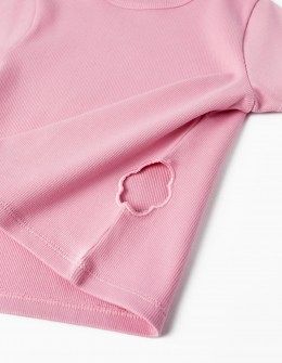 Zippy ριπ μπλούζα ροζ με ανοίγματα στο πλάι Image 2
