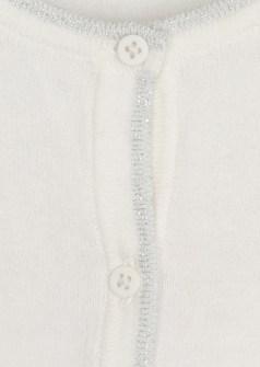 Losan βρεφική ζακέτα λευκή με ασημί λεπτομέριες Image 2
