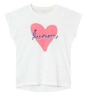 Name it καλοκαιρινό μπλουζάκι εκρού με ροζ καρδιά Image 0