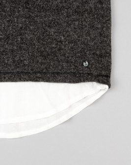Losan μπλούζα με συνδυασμό υφασμάτων  ανθρακί λευκό Image 3