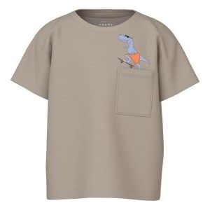 Name it κοντομάνικη μπλούζα με τσεπάκι μπεζ Image 0