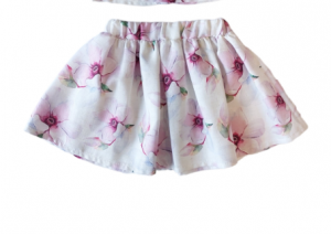 Sweet baby σετ crop top και φούστα λευκό floral Image 2