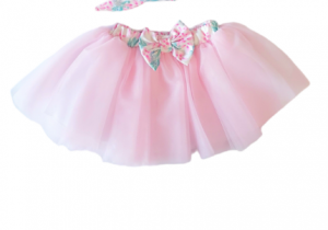 Sweet baby σετ crop top και τούλινη φούστα ροζ Image 2