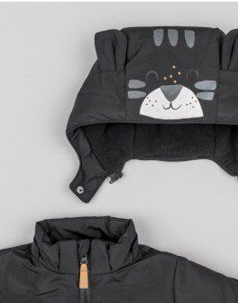 Losan χειμερινό μπουφάν μαύρο με αποσπώμενη κουκούλα ζωάκι Image 1