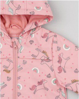 Losan αδιάβροχο μπουφάν με fleece επένδυση και μονόκερους ροζ LKGAP0103-23001 Image 3