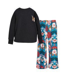 Two In a Castle Σετ Poncho & Velvet Pants Wicked Butterfly Image 0