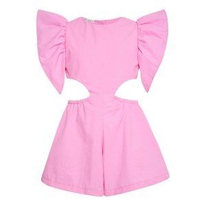 Two in a Castle T5223 MONOCHROME TWO PIECE RUFFLE PLAYSUIT KID PINK Image 0