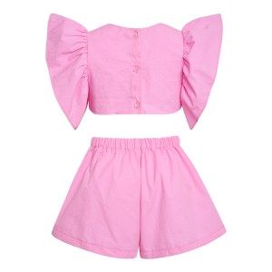 Two in a Castle T5223 MONOCHROME TWO PIECE RUFFLE PLAYSUIT KID PINK Image 1