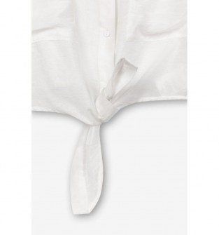 Tiffosi πουκαμισο με τσέπες και  ρεβέρ στο μανίκι με δέσιμο λευκό Image 3