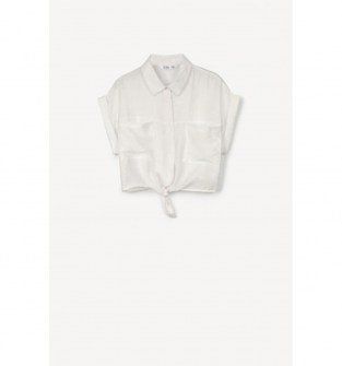 Tiffosi πουκαμισο με τσέπες και  ρεβέρ στο μανίκι με δέσιμο λευκό Image 0