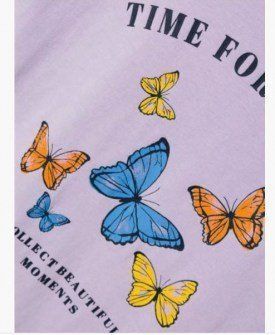 Name it κοντομάνικο μοβ μπλουζάκι με σχέδιο πεταλούδες Image 1
