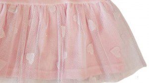 Sweet baby φόρεμα βελουτέ με τούλι ροζ Image 1