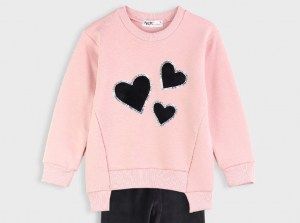 Nekidswear σετ φόρμα φούτερ με βελουτέ παντελόνι ροζ μαύρο Image 1