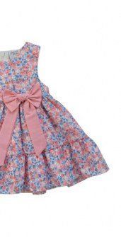 Sweet baby φόρεμα με μπλέ και φούξια λουλούδια Image 1