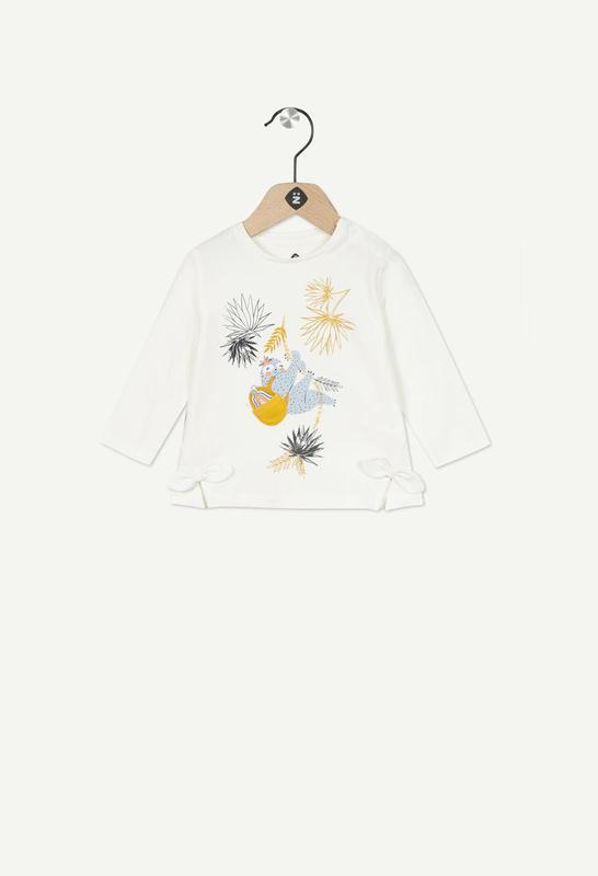 Ζ λευκό μπλουζάκι με φιογκάκια